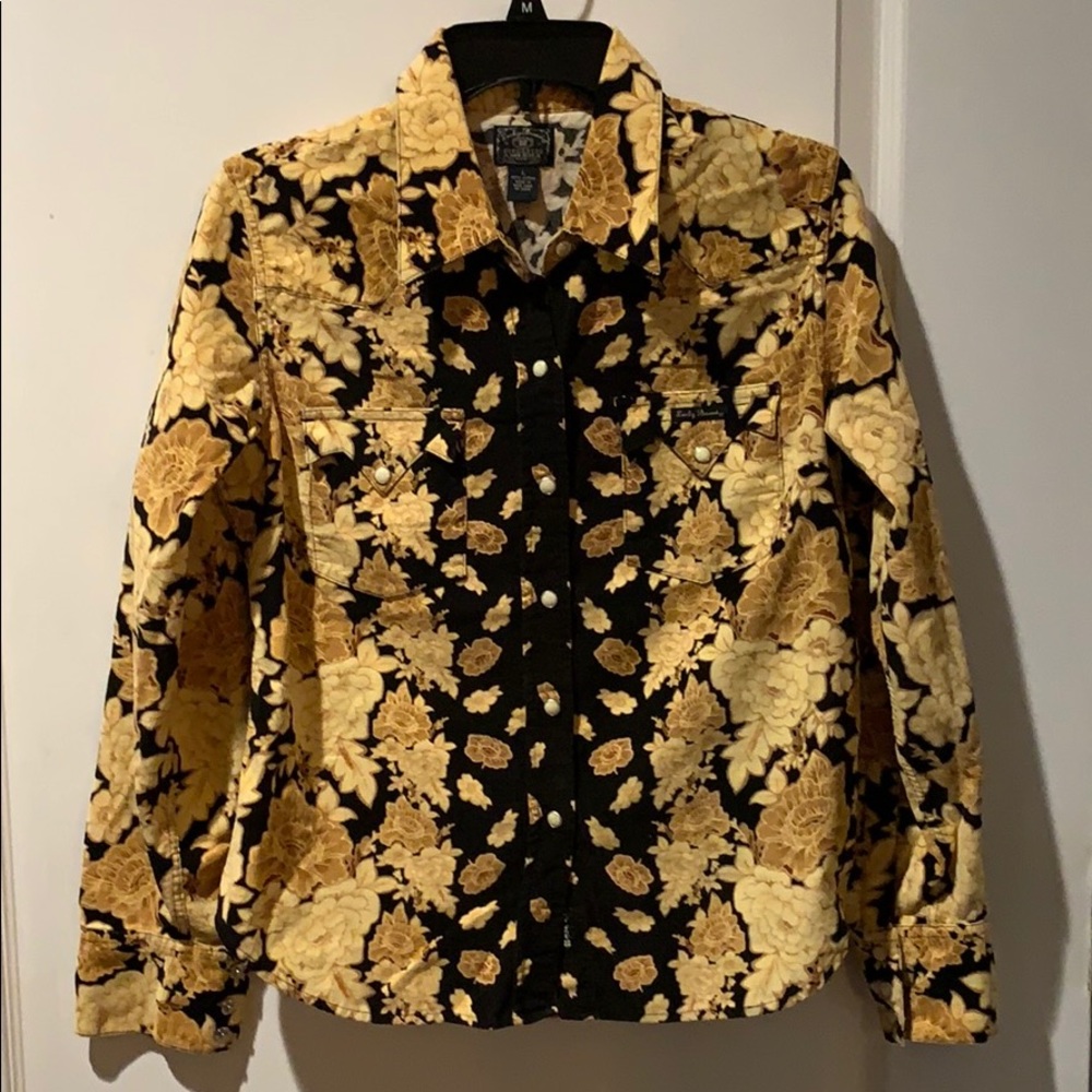 Lucky Brand yellow flower shirt